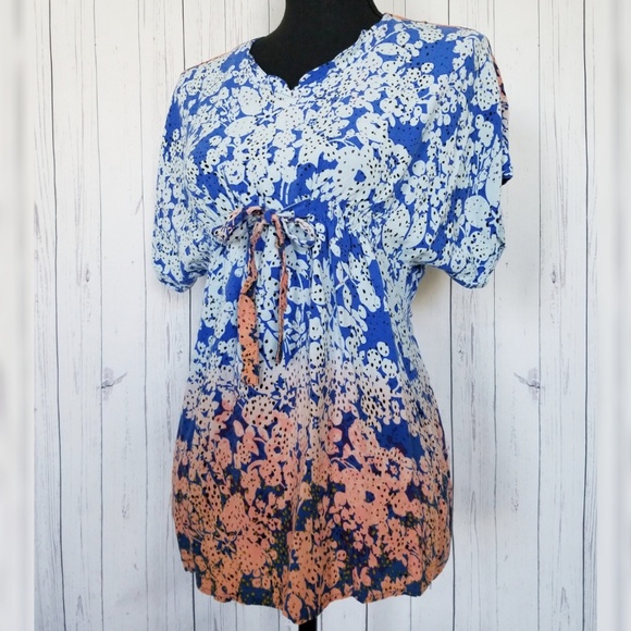 ⬇️🌹Cabi (XS)Style 891 Blue/Orange Ombre Tunic Top - Picture 2 of 8